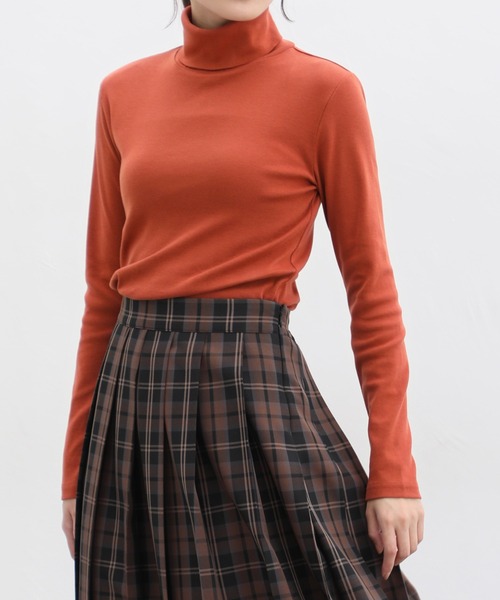 Honeys(ハニーズ)の「フライスタートル(Tシャツ/カットソー・レディース・オレンジ/イエロー/ダークグレー/グリーン/ブルー/モカ/ボルドー/スモークピンク/ブルー系その他・M/L/LL/S)」の9枚目の写真