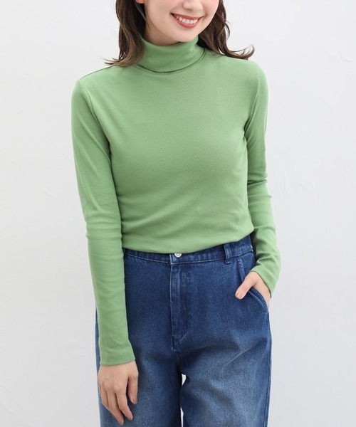 Honeys(ハニーズ)の「フライスタートル(Tシャツ/カットソー・レディース・オレンジ/イエロー/ダークグレー/グリーン/ブルー/モカ/ボルドー/スモークピンク/ブルー系その他・M/L/LL/S)」の1枚目の写真