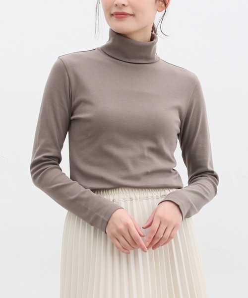 Honeys(ハニーズ)の「フライスタートル(Tシャツ/カットソー・レディース・オレンジ/イエロー/ダークグレー/グリーン/ブルー/モカ/ボルドー/スモークピンク/ブルー系その他・M/L/LL/S)」の2枚目の写真