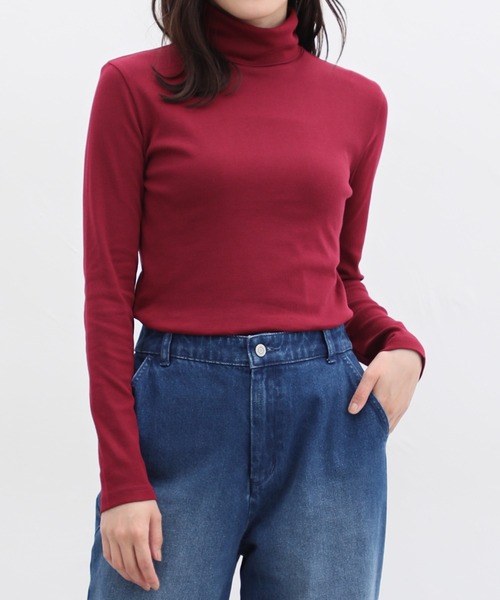 Honeys(ハニーズ)の「フライスタートル(Tシャツ/カットソー・レディース・オレンジ/イエロー/ダークグレー/グリーン/ブルー/モカ/ボルドー/スモークピンク/ブルー系その他・M/L/LL/S)」の8枚目の写真