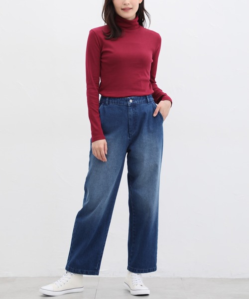 Honeys(ハニーズ)の「フライスタートル(Tシャツ/カットソー・レディース・オレンジ/イエロー/ダークグレー/グリーン/ブルー/モカ/ボルドー/スモークピンク/ブルー系その他・M/L/LL/S)」の12枚目の写真