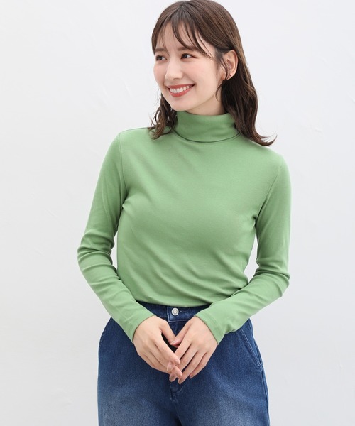 Honeys(ハニーズ)の「フライスタートル(Tシャツ/カットソー・レディース・オレンジ/イエロー/ダークグレー/グリーン/ブルー/モカ/ボルドー/スモークピンク/ブルー系その他・M/L/LL/S)」の19枚目の写真