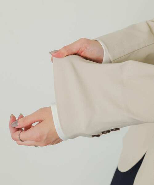 SENSE OF PLACE by URBAN RESEARCH（センスオブプレイスバイアーバンリサーチ）の「ストレッチノーカラージャケット（ノーカラージャケット・レディース・ブラック/ライトベージュ・ONE）」の22枚目の写真