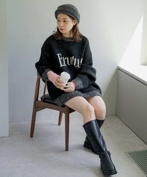 Kastane（カスタネ）の「【WEB限定】メランジロゴニット（ニット/セーター・レディース・アイボリー/グレー/ブラック・FREE）」の18枚目の写真