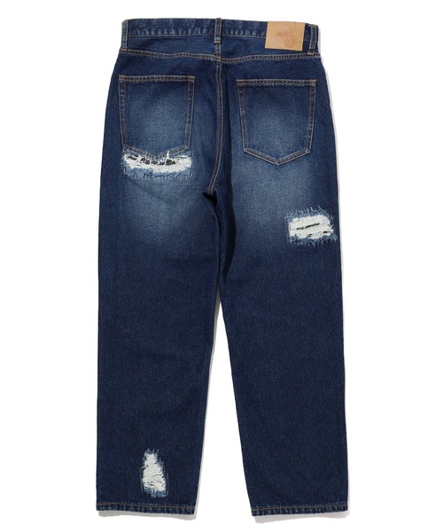 XLARGE(エクストララージ)の「DISTRESSED DENIM PANTS(デニムパンツ・メンズ・ブラック/インディゴブルー・34inch/36inch/32inch/30inch)」の4枚目の写真