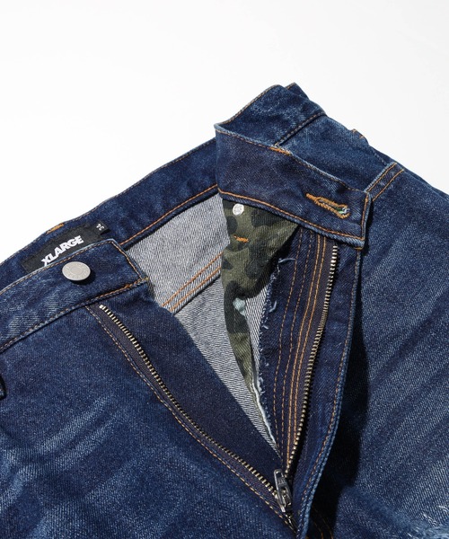 XLARGE(エクストララージ)の「DISTRESSED DENIM PANTS(デニムパンツ・メンズ・ブラック/インディゴブルー・34inch/36inch/32inch/30inch)」の6枚目の写真