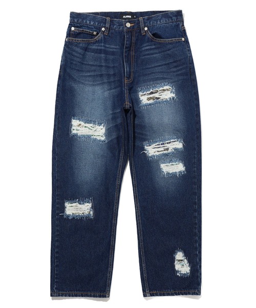 XLARGE(エクストララージ)の「DISTRESSED DENIM PANTS(デニムパンツ・メンズ・ブラック/インディゴブルー・34inch/36inch/32inch/30inch)」の3枚目の写真