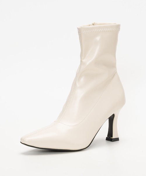 SVEC（シュベック）の「ポインテッドトゥ ストレッチ アンクルヒールブーツ（ブーツ・レディース・オフホワイト/ブラウン/ブラック・37/36/39/38/35）」の21枚目の写真