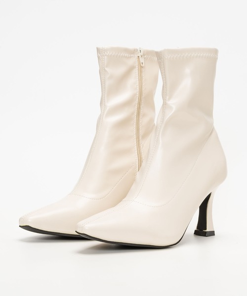 SVEC（シュベック）の「ポインテッドトゥ ストレッチ アンクルヒールブーツ（ブーツ・レディース・オフホワイト/ブラウン/ブラック・37/36/39/38/35）」の22枚目の写真