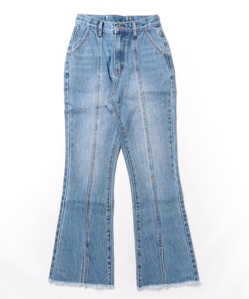 aimoha（アイモハ）の「バックレースアップせみフレアデニムパンツ（デニムパンツ・レディース・ブルー/ピンク/ブラック・MEDIUM/X-LARGE/SMALL/LARGE）」の19枚目の写真