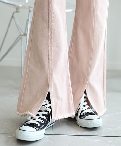 aimoha（アイモハ）の「バックレースアップせみフレアデニムパンツ（デニムパンツ・レディース・ブルー/ピンク/ブラック・MEDIUM/X-LARGE/SMALL/LARGE）」の16枚目の写真