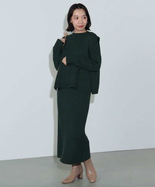 【セール】ニットベスト × ワンピース （セットアイテム）（ワンピース）｜BEAMS HEART（ビームスハート）