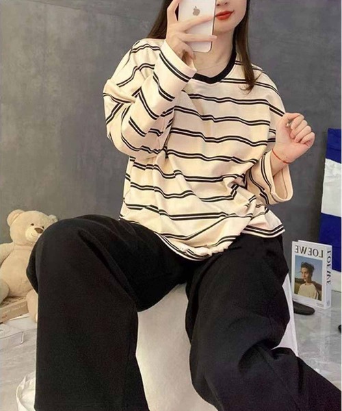 NANEA（ナネア）の「セットアップルームウェア　カップ付きロングTシャツ/パンツ（ルームウェア/パジャマ・レディース・イエロー/グレー/ブラック/グリーン・X-LARGE/LARGE/MEDIUM）」の19枚目の写真