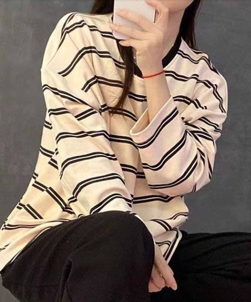 NANEA（ナネア）の「セットアップルームウェア　カップ付きロングTシャツ/パンツ（ルームウェア/パジャマ・レディース・イエロー/グレー/ブラック/グリーン・X-LARGE/LARGE/MEDIUM）」の20枚目の写真