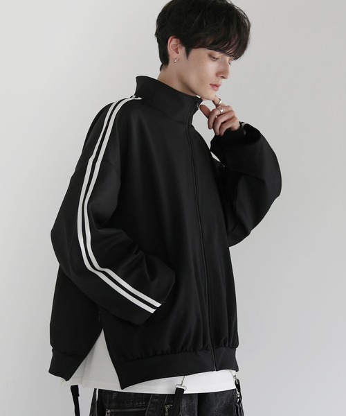 ルーズシルエットバルーンスリーブフェイクサスペンダードレープ