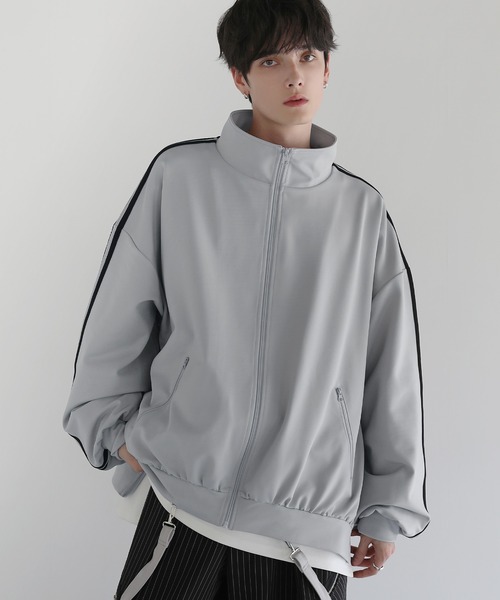 LILL トラックジャケット ジャージ ブルーグレー S バルーン 水色 LILL トラックジャケット ジャージ ブルーグレー S バルーン 水色 LILL