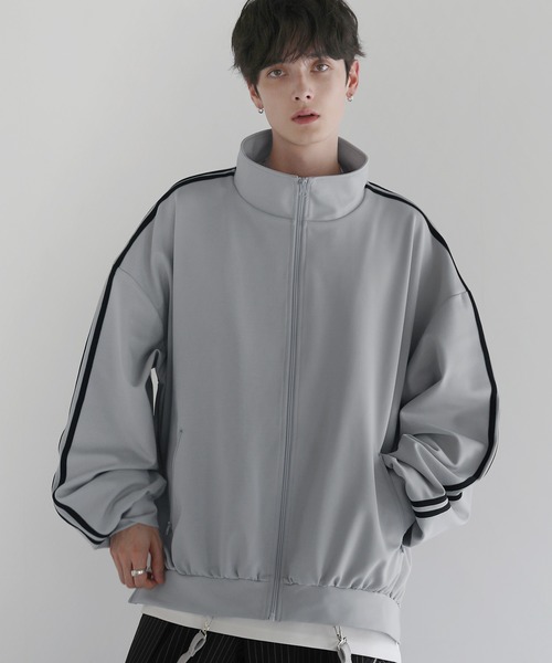 LILL トラックジャケット ジャージ ブルーグレー S バルーン 水色 LILL トラックジャケット ジャージ ブルーグレー S バルーン 水色