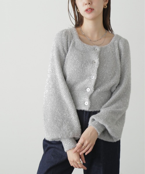 FREE'S MART（フリーズマート）の「◇ラメシャギーニットカーディガン（ニット/セーター・レディース・ピンク/ミント/グレー・FREE）」の8枚目の写真