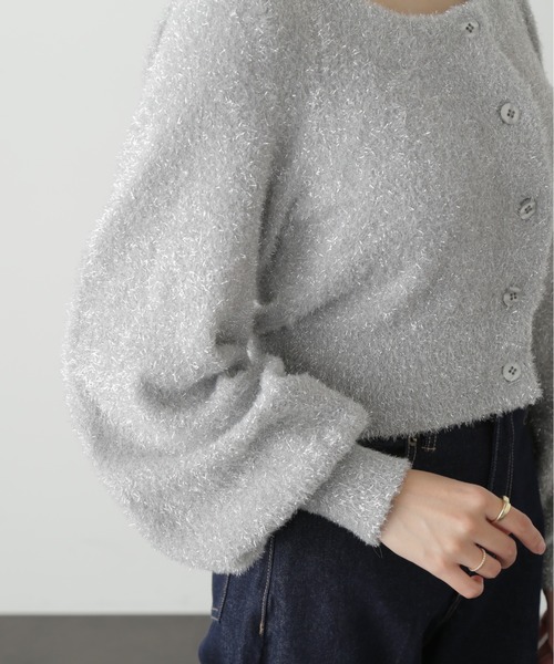 FREE'S MART（フリーズマート）の「◇ラメシャギーニットカーディガン（ニット/セーター・レディース・ピンク/ミント/グレー・FREE）」の9枚目の写真