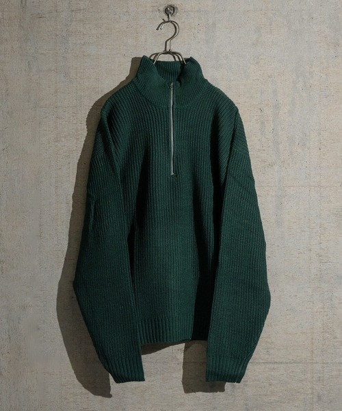 JOHN'S CLOSET(ジョンズクローゼット)の「【i】畦編み ハーフジッププルオーバーニット(ニット/セーター・メンズ・ブラウン/ブラック/ライトベージュ/オレンジ/グリーン・MEDIUM/X-LARGE/LARGE)」の1枚目の写真