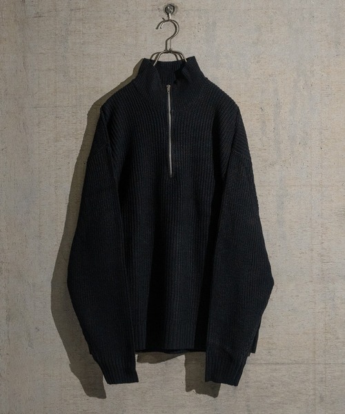 JOHN'S CLOSET(ジョンズクローゼット)の「【i】畦編み ハーフジッププルオーバーニット(ニット/セーター・メンズ・ブラウン/ブラック/ライトベージュ/オレンジ/グリーン・MEDIUM/X-LARGE/LARGE)」の2枚目の写真