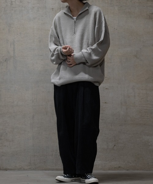 JOHN'S CLOSET(ジョンズクローゼット)の「【i】畦編み ハーフジッププルオーバーニット(ニット/セーター・メンズ・ブラウン/ブラック/ライトベージュ/オレンジ/グリーン・MEDIUM/X-LARGE/LARGE)」の18枚目の写真