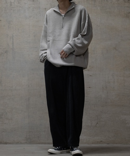 JOHN'S CLOSET(ジョンズクローゼット)の「【i】畦編み ハーフジッププルオーバーニット(ニット/セーター・メンズ・ブラウン/ブラック/ライトベージュ/オレンジ/グリーン・MEDIUM/X-LARGE/LARGE)」の19枚目の写真