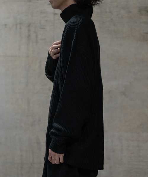 JOHN'S CLOSET(ジョンズクローゼット)の「【i】畦編み ハーフジッププルオーバーニット(ニット/セーター・メンズ・ブラウン/ブラック/ライトベージュ/オレンジ/グリーン・MEDIUM/X-LARGE/LARGE)」の7枚目の写真