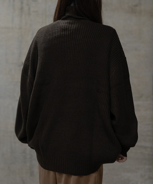 JOHN'S CLOSET(ジョンズクローゼット)の「【i】畦編み ハーフジッププルオーバーニット(ニット/セーター・メンズ・ブラウン/ブラック/ライトベージュ/オレンジ/グリーン・MEDIUM/X-LARGE/LARGE)」の12枚目の写真