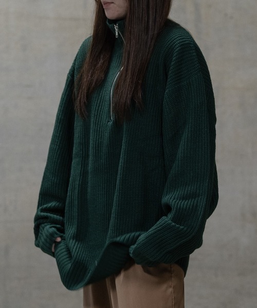 JOHN'S CLOSET(ジョンズクローゼット)の「【i】畦編み ハーフジッププルオーバーニット(ニット/セーター・メンズ・ブラウン/ブラック/ライトベージュ/オレンジ/グリーン・MEDIUM/X-LARGE/LARGE)」の20枚目の写真