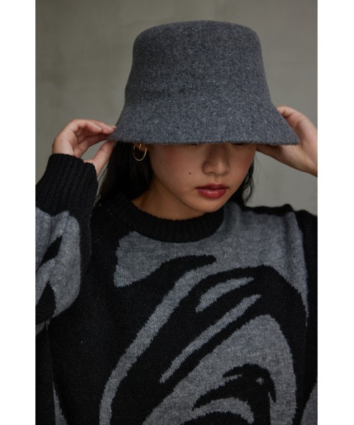 AZUL by moussy（アズールバイマウジー）の「ウールライクバケットハット（ハット・レディース・ブラック/グレー・FREE）」の15枚目の写真