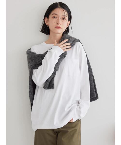 AMERICAN HOLIC（アメリカンホリック）の「ポケット付きスクエアカットチュニック（チュニック・レディース・オフホワイト・S/M/L）」の6枚目の写真