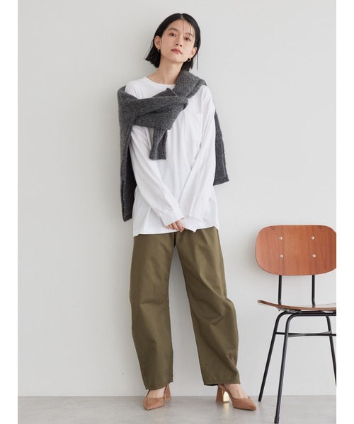AMERICAN HOLIC（アメリカンホリック）の「ポケット付きスクエアカットチュニック（チュニック・レディース・オフホワイト・S/M/L）」の3枚目の写真