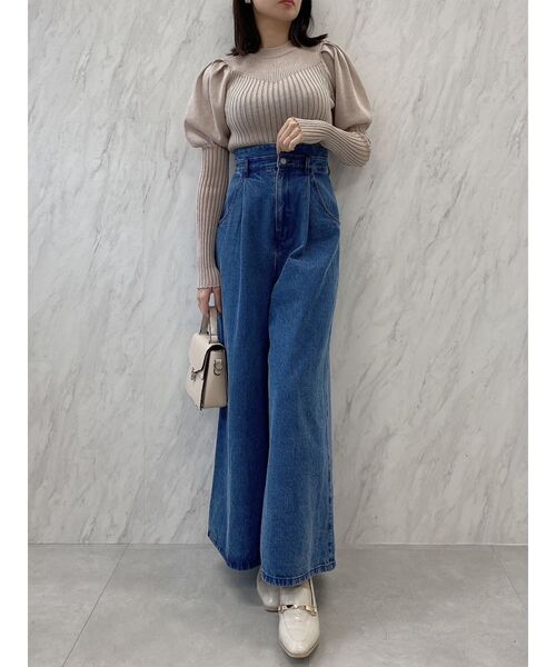 dazzlin（ダズリン）の「ラメシアーリブニットトップス（ニット/セーター・レディース・ブルー/アイボリー/チャコールグレー/ピンク・FREE）」の6枚目の写真