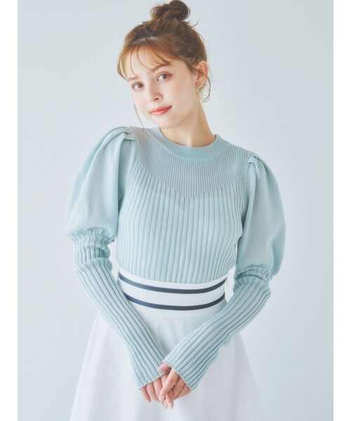 dazzlin（ダズリン）の「ラメシアーリブニットトップス（ニット/セーター・レディース・ブルー/アイボリー/チャコールグレー/ピンク・FREE）」の9枚目の写真