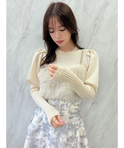 dazzlin（ダズリン）の「ラメシアーリブニットトップス（ニット/セーター・レディース・ブルー/アイボリー/チャコールグレー/ピンク・FREE）」の16枚目の写真