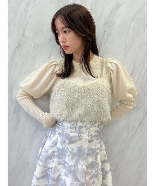 dazzlin（ダズリン）の「ラメシアーリブニットトップス（ニット/セーター・レディース・ブルー/アイボリー/チャコールグレー/ピンク・FREE）」の17枚目の写真