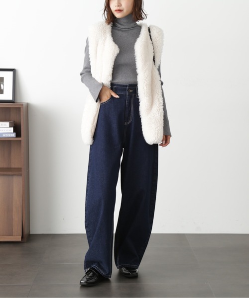 FREE'S MART（フリーズマート）の「ラメリブタートルネック（ニット/セーター・レディース・グレー/ホワイト/グリーン・FREE）」の7枚目の写真