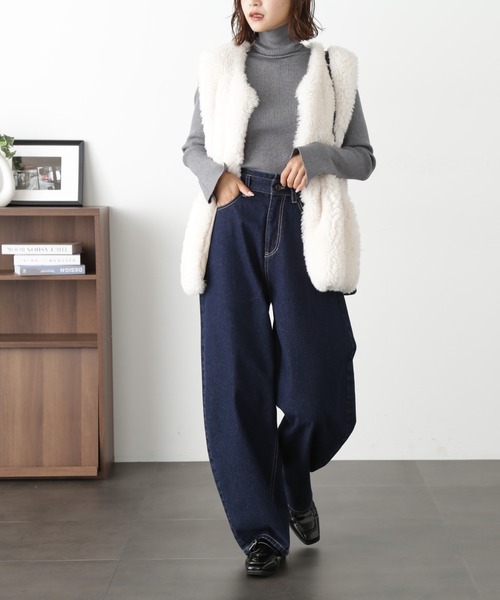 FREE'S MART（フリーズマート）の「ラメリブタートルネック（ニット/セーター・レディース・グレー/ホワイト/グリーン・FREE）」の8枚目の写真