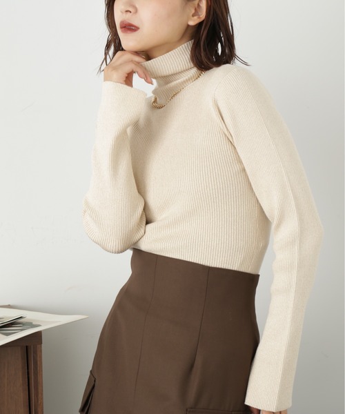 FREE'S MART（フリーズマート）の「ラメリブタートルネック（ニット/セーター・レディース・グレー/ホワイト/グリーン・FREE）」の11枚目の写真