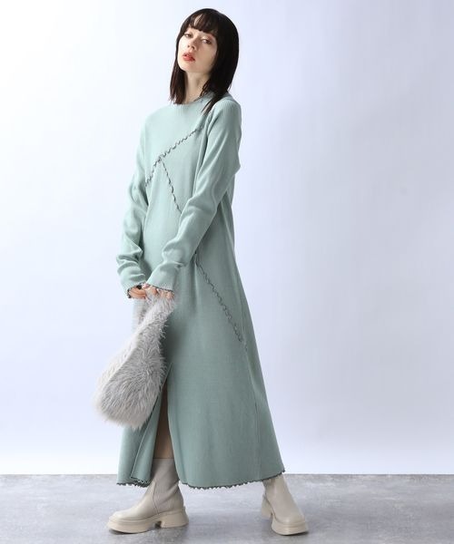 JEANASIS（ジーナシス）の「12Gシャイニーメローリブワンピース/990827（ワンピース・レディース・グリーン系その他/ホワイト系その他/ブラック系その他・FREE）」の17枚目の写真