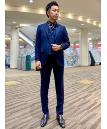 トランスコンチネンツ パンツ スーツ セットアップ チェック 洗える TRANS CONTINENTS セットアップパンツ チェック ネイビー | P.S.