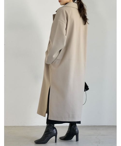 Re:EDIT(リエディ)の「フェイクウールテーラードロングコート(チェスターコート・レディース・グレイッシュベージュ/アイボリー/グレー/ブラック・LARGE/MEDIUM)」の14枚目の写真