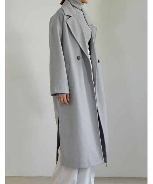 Re:EDIT(リエディ)の「フェイクウールテーラードロングコート(チェスターコート・レディース・グレイッシュベージュ/アイボリー/グレー/ブラック・LARGE/MEDIUM)」の16枚目の写真