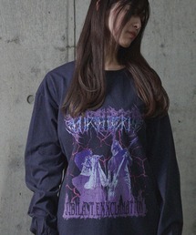 『CavariA/キャバリア』ハードグラフィック加工長袖Tシャツ