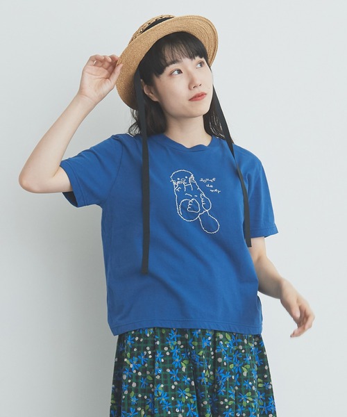 bulle de savon（ビュルデサボン）の「ラッコ刺しゅうTシャツ（T