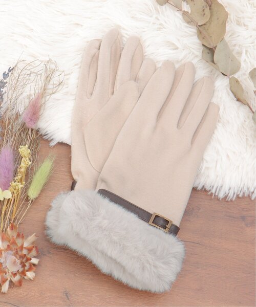 LBC(エルビーシー)の「フェイクファーベルトグローブ(手袋・レディース・ブラウン/ベージュ/ブラック・FREE)」の3枚目の写真