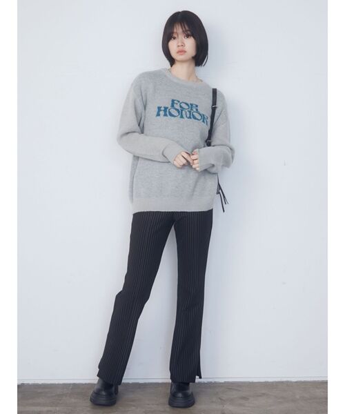 EMODA(エモダ)の「【WEB限定】ジャガードルーズオーバーニット(ニット/セーター・レディース・ブラック/ネイビー/グレー・FREE)」の12枚目の写真