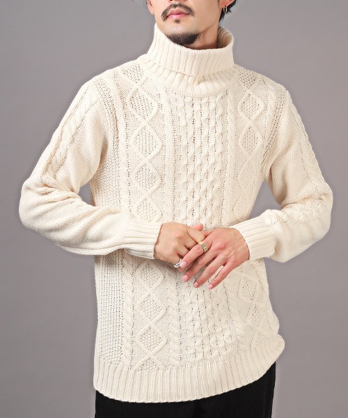 セール】アクリルケーブルタートルネックニット（ニット/セーター