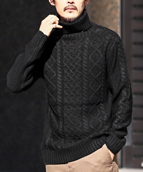 セール】アクリルケーブルタートルネックニット（ニット/セーター